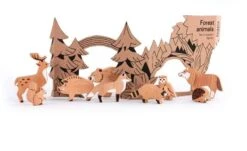 10 Figurines En Bois Animaux De La Forêt Bajo