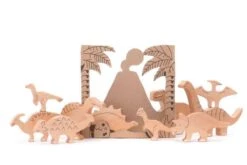 10 Figurines En Bois Dinosaures Bajo