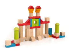 52 Blocs De Construction En Bois Jeujura