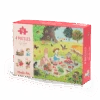 4 Mini Puzzles Des Saisons 12 Pcs La Grande Famille Moulin Roty