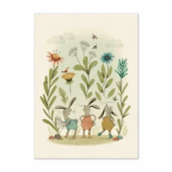 Affiche Lapins 50x70cm Trois Petits Lapins Moulin Roty