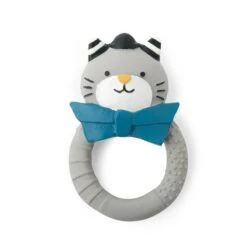 Anneau De Dentition Chat Gris Caoutchouc Naturel Les Moustaches Moulin Roty