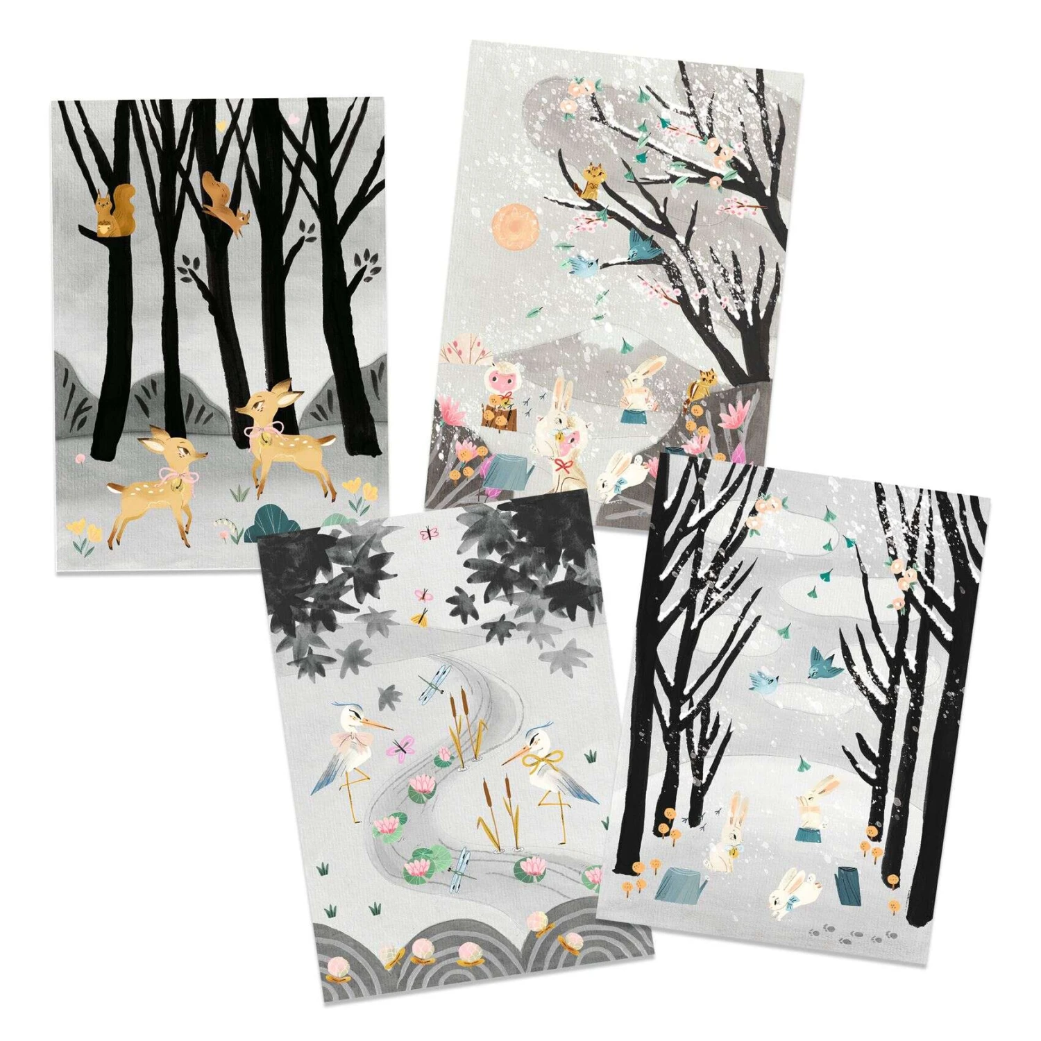 Atelier Noir Et Blanc Peinture Et Décalcomanies Dernières Neiges Djeco – Image 2