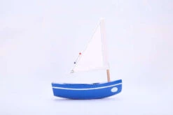 Bateau-jouet En Bois Bachi Bleu 17 Cm Tirot