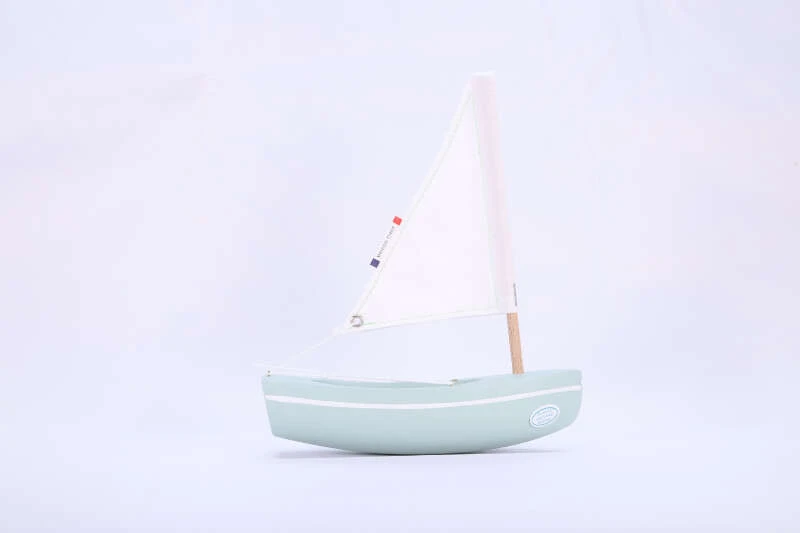 Bateau-jouet En Bois Bachi Vert D'eau 17 Cm Tirot