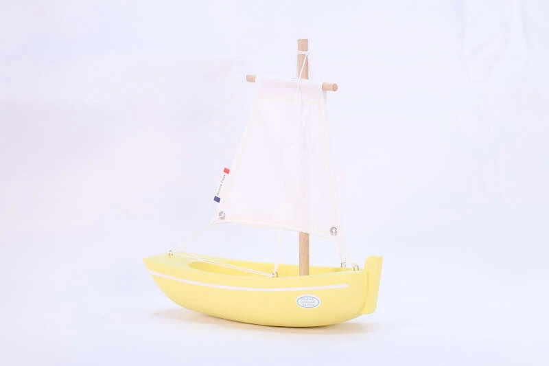 Bateau-jouet En Bois Misainier Jaune 22 Cm Tirot 2 Bateau-jouet En Bois Misainier Jaune 22 Cm Tirot – Image 2