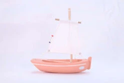 Bateau-jouet En Bois Misainier Rose 22 Cm Tirot