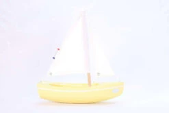 Bateau-jouet En Bois Jaune Sloop 21 Cm Tirot