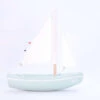 Bateau-jouet En Bois Vert D'eau Sloop 21 Cm Tirot