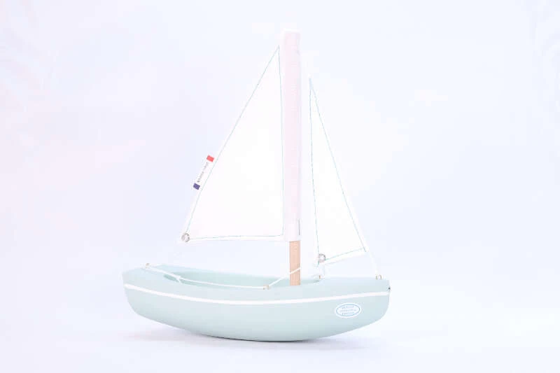 Bateau-jouet En Bois Vert D'eau Sloop 21 Cm Tirot – Image 2
