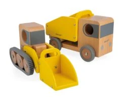 Camion Benne Et Pelleteuse Bolid En Bois Janod