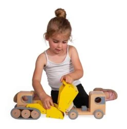 Camion Benne Et Pelleteuse Bolid En Bois Janod -Jouets Pour Enfants Camion benne et pelleteuse Bolid en bois Janod 2