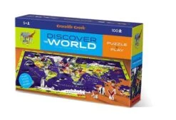 Carte Du Monde Avec Figurines 100 Pièces Crocodile Creek