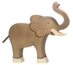 Figurine éléphant Trompe Haute Holztiger