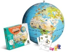 Globe Terrestre Gonflable Stick & Quiz Mission Animaux Bass & Bass