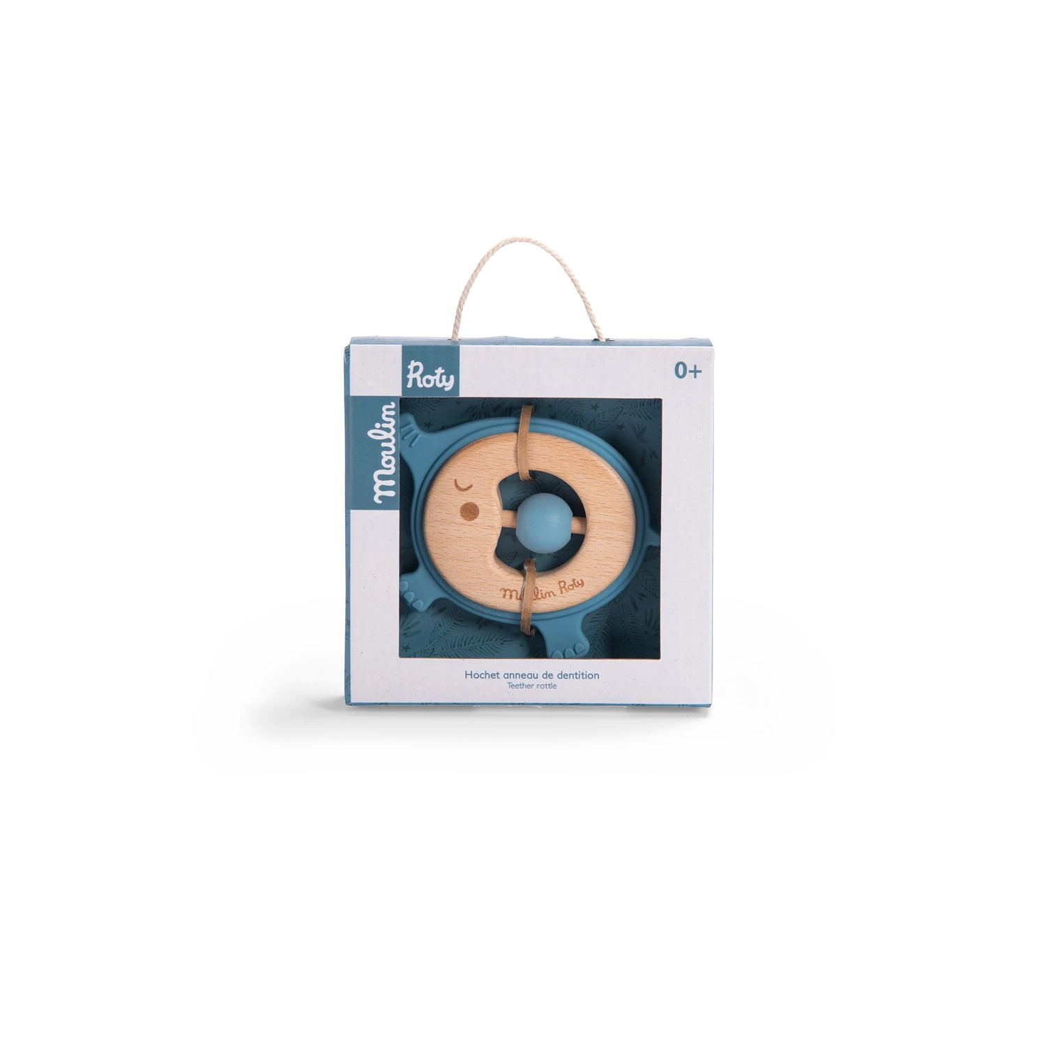 Hochet Anneau De Dentition Bois Et Silicone Eléphant Sous Mon Baobab Moulin Roty