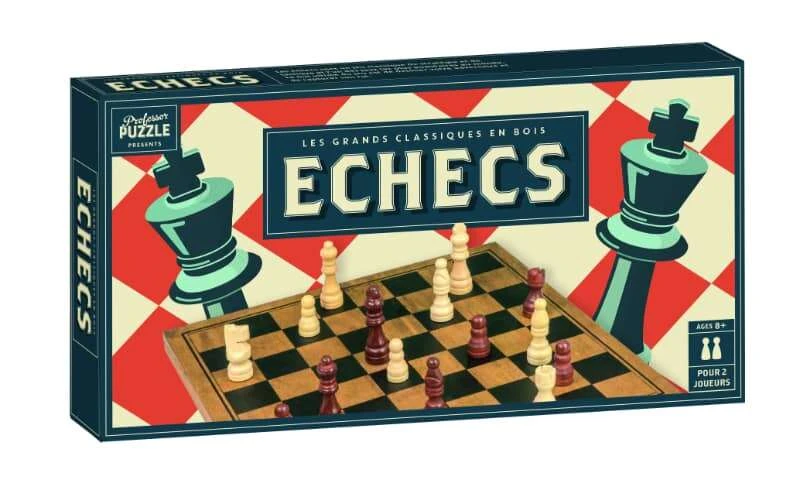 Jeu échecs En Bois Vintage Professor Puzzle