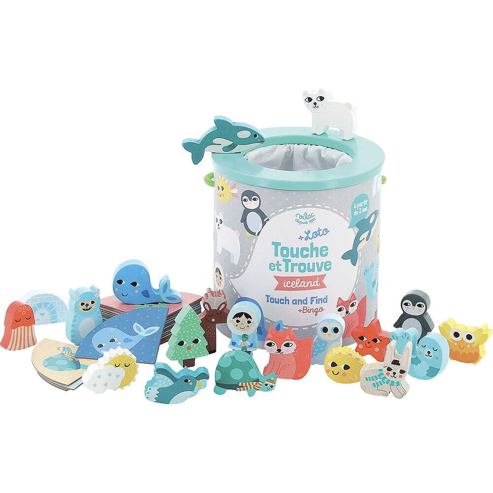Jeu Tactile En Bois Touche Et Trouve Iceland Michelle Carlslund Vilac – Image 2