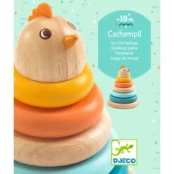 Tour à Empiler En Bois Poule Djeco -Jouets Pour Enfants Jouet a empiler Cachempil maman poule Djeco 2 1
