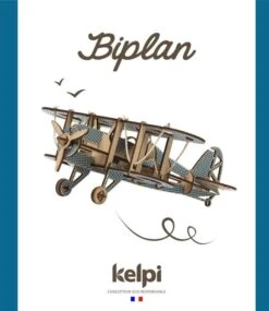 Maquette Avion Biplan à  Monter Bleu Kelpi