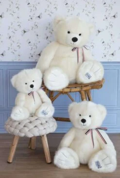 Peluche Ours Blanc Poudré 35 Cm Made In France Maïlou Tradition -Jouets Pour Enfants Peluche Ours blanc poudre 35 cm made in France Mailou Tradition 2