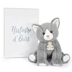 Peluche Bébé Chat Gris 18 Cm Histoire D'Ours