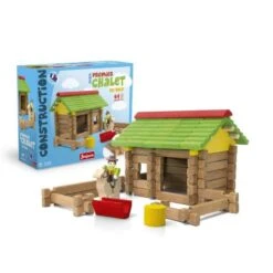 Premier Chalet En Bois 64 Pcs Jeujura -Jouets Pour Enfants Premier chalet en bois 64 pcs Jeujura 2 1