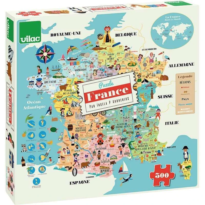 Puzzle Carte De France Puzzle 300 Pcs Ingela P.A Vilac