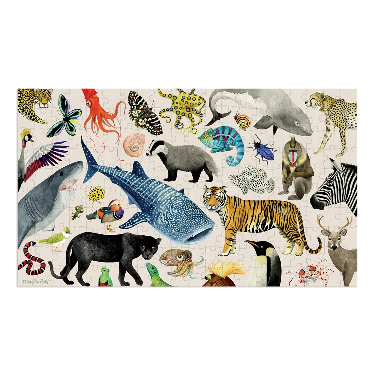 Puzzle Les Animaux Du Monde 200 Pcs Tout Autour Du Monde Moulin Roty – Image 2