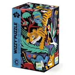 Puzzle Wizzy Effet 3D Le Saut Du Tigre 50 Pcs Djeco