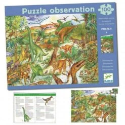Puzzle D'observation Les Dinosaures 100 Pcs Djeco -Jouets Pour Enfants Puzzle d observation Les dinosaures Djeco