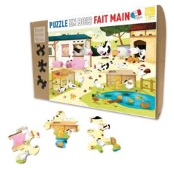Puzzle En Bois La Ferme 12 Pcs Michèle Wilson