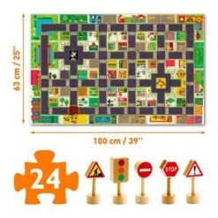 Puzzle Géant La Ville 24 Pièces Djeco -Jouets Pour Enfants Puzzle geant La ville 24 pieces Djeco 2 1
