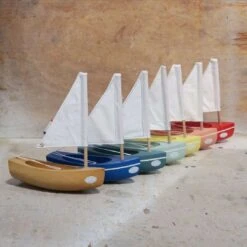 Bateau-jouet En Bois Bachi Vert D'eau 17 Cm Tirot -Jouets Pour Enfants bateau bois tirot 1