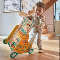 Chariot En Bois Multi-activités Tropik Janod -Jouets Pour Enfants chariot de marche multi activites en bois tropik