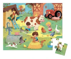 Puzzle Une Journée à La Ferme 24 Pièces Janod -Jouets Pour Enfants j02603 1