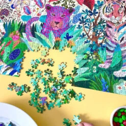 Puzzle Gallery Rainbow Tigers 1000 Pièces Djeco -Jouets Pour Enfants puzzle rainbow tigers djeco3 1