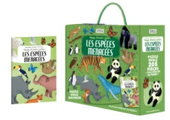 Livre Et Puzzle Voyage, Découvre, Explore Les Espèces Menacées De La Planète Sassi Junior